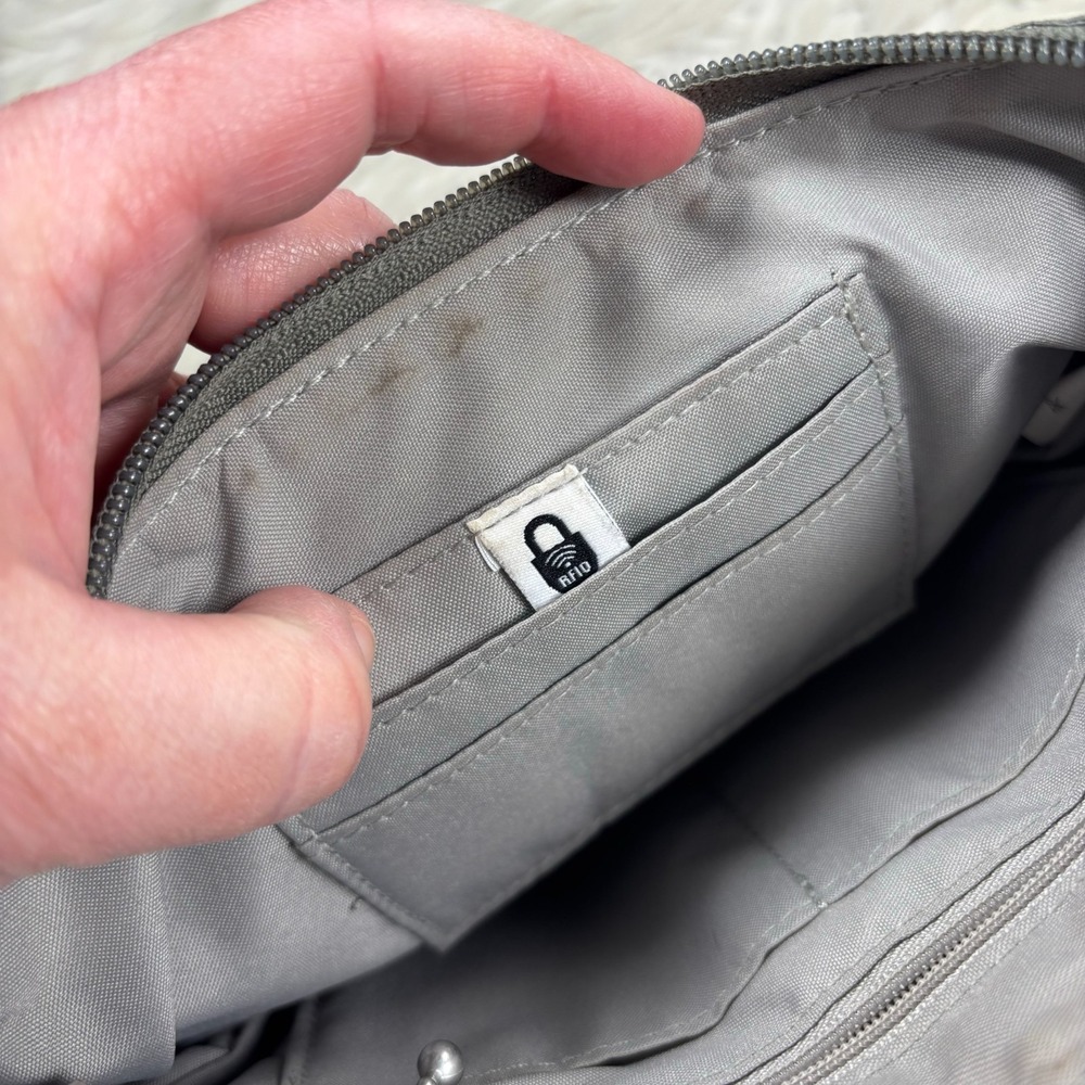 Baggallini Gray Nylon Let's Escape Crossbody Bag Travel Minimalist Urban Commute - Picture 7 of 9